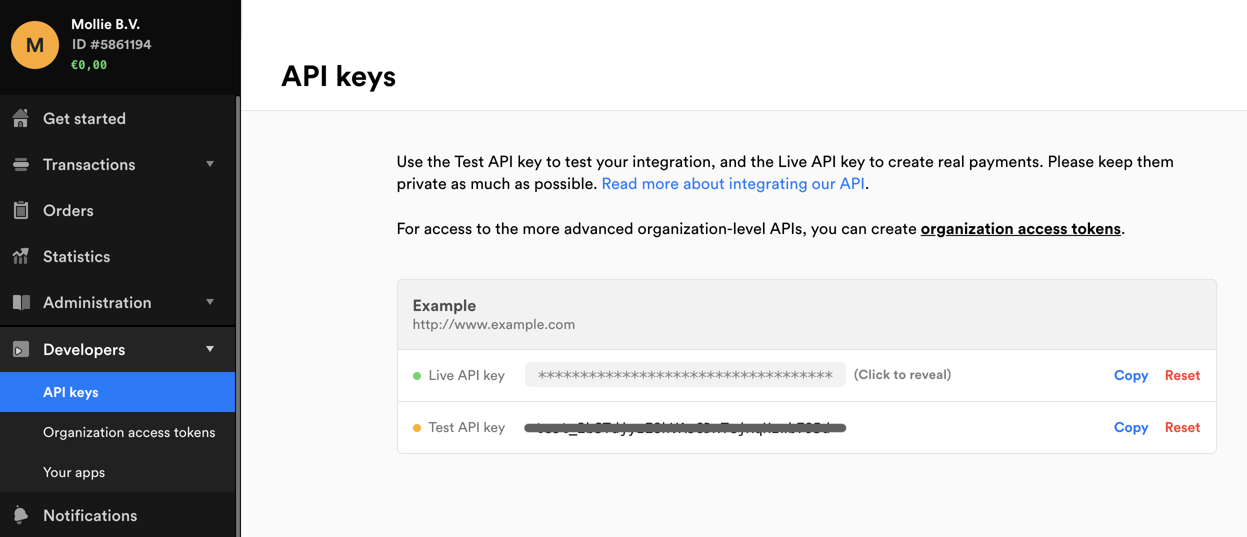 ou trouver api key wechat payment