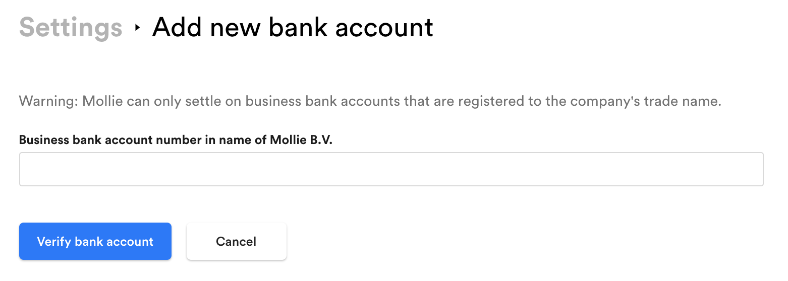 How do I change my bank account number? – Mollie Support